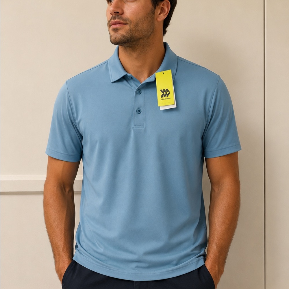 all in motion Light Blue Short-Sleeve Polo